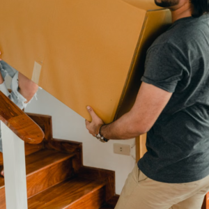 Large Cardboard Box Furniture Moving Service in Stairwell Environments