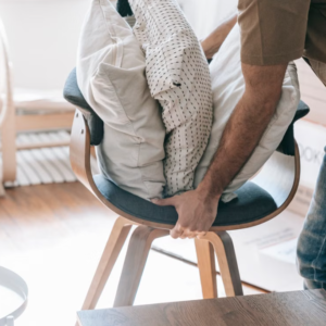 High-Back Upholstered Chair Moving and Placement Service